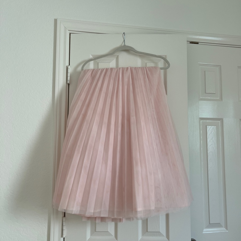 Anthropologie Pink Pleated Mini Skirt A-Line